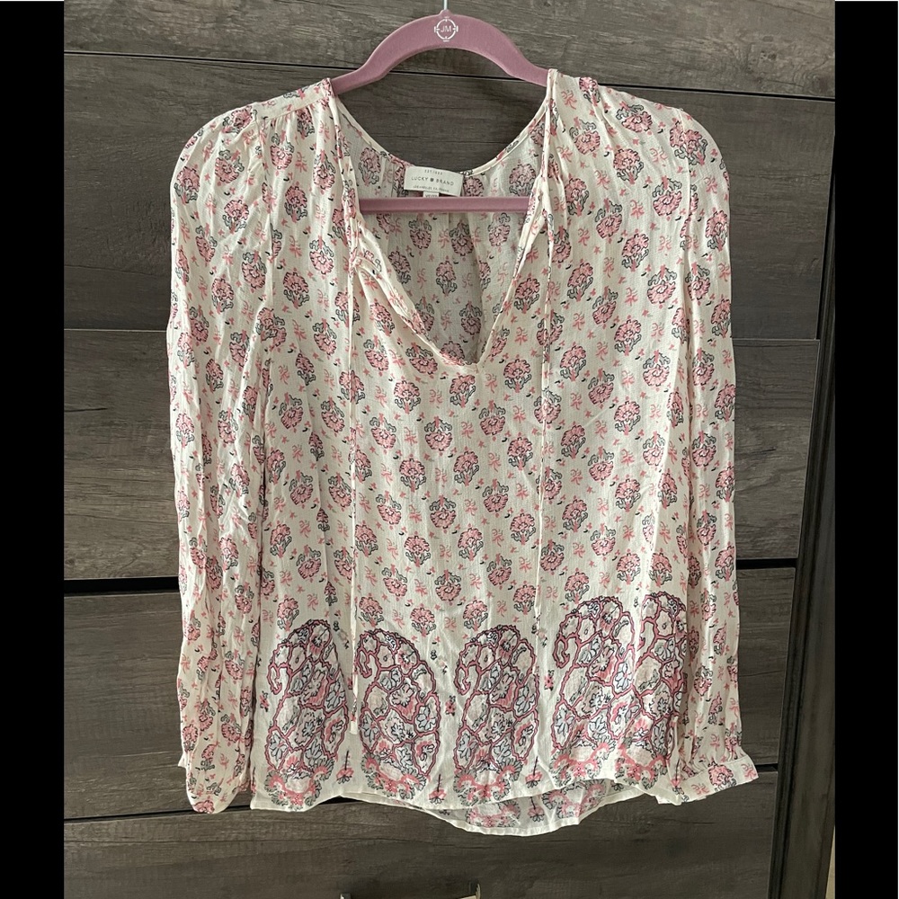 Lucky Brand Paisley Peasant blouse NWOT